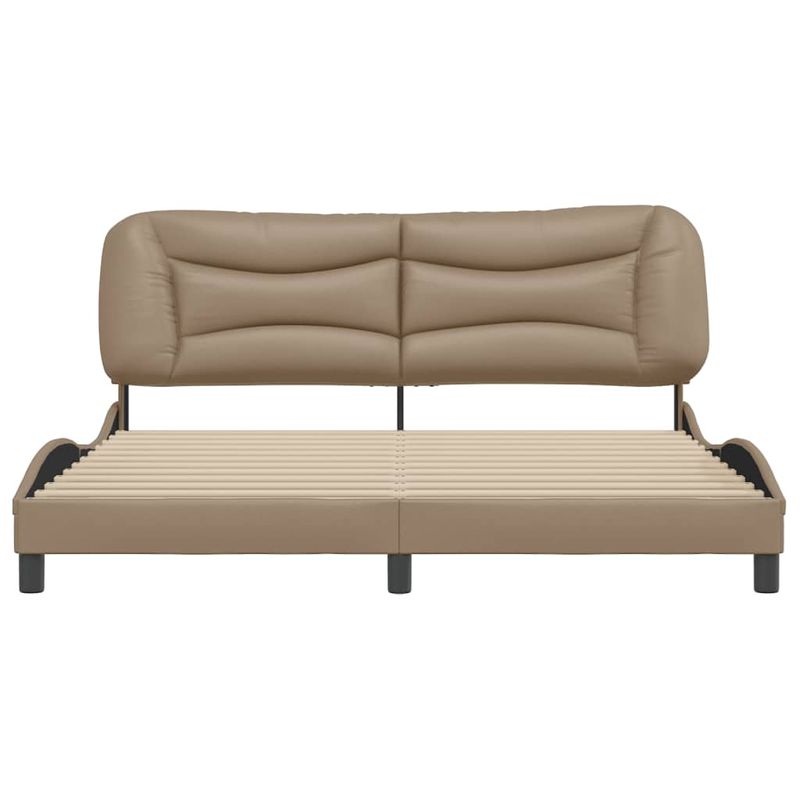 Casa si Gradina - Mobilier - Paturi si accesorii - Paturi - Cadru de pat cu tablie, cappuccino, 180x200 cm, piele ecologica - Infinity.ro