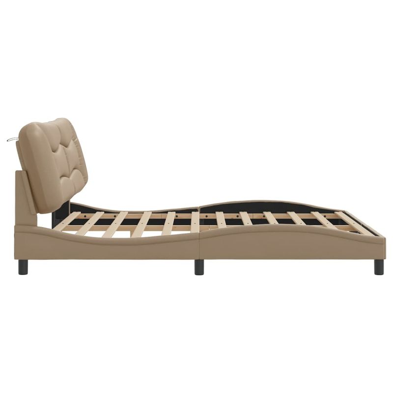 Casa si Gradina - Mobilier - Paturi si accesorii - Paturi - Cadru de pat cu tablie, cappuccino, 180x200 cm, piele ecologica - Infinity.ro
