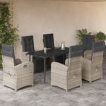 Casa si Gradina - Gradina si terasa - Mobilier exterior - Seturi mobila gradina - Set mobilier de gradina cu perne, 7 piese gri deschis poliratan - Infinity.ro