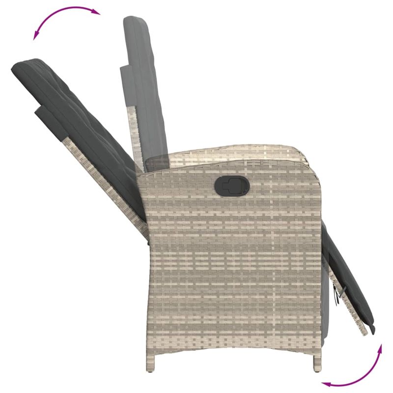Casa si Gradina - Gradina si terasa - Mobilier exterior - Seturi mobila gradina - Set mobilier de gradina cu perne, 7 piese gri deschis poliratan - Infinity.ro