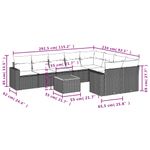 Casa si Gradina - Gradina si terasa - Mobilier exterior - Canapele si fotolii gradina - Set mobilier de gradina cu perne, 10 piese, gri, poliratan - Infinity.ro