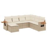 Casa si Gradina - Gradina si terasa - Mobilier exterior - Seturi mobila gradina - Set canapele de gradina, 7 piese, cu perne, bej, poliratan - Infinity.ro