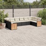 Casa si Gradina - Gradina si terasa - Mobilier exterior - Seturi mobila gradina - Set canapele de gradina cu perne, 10 piese, negru, poliratan - Infinity.ro