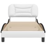 Casa si Gradina - Mobilier - Paturi si accesorii - Paturi - Cadru de pat cu tablie alb si negru, 80x200 cm, piele ecologica - Infinity.ro