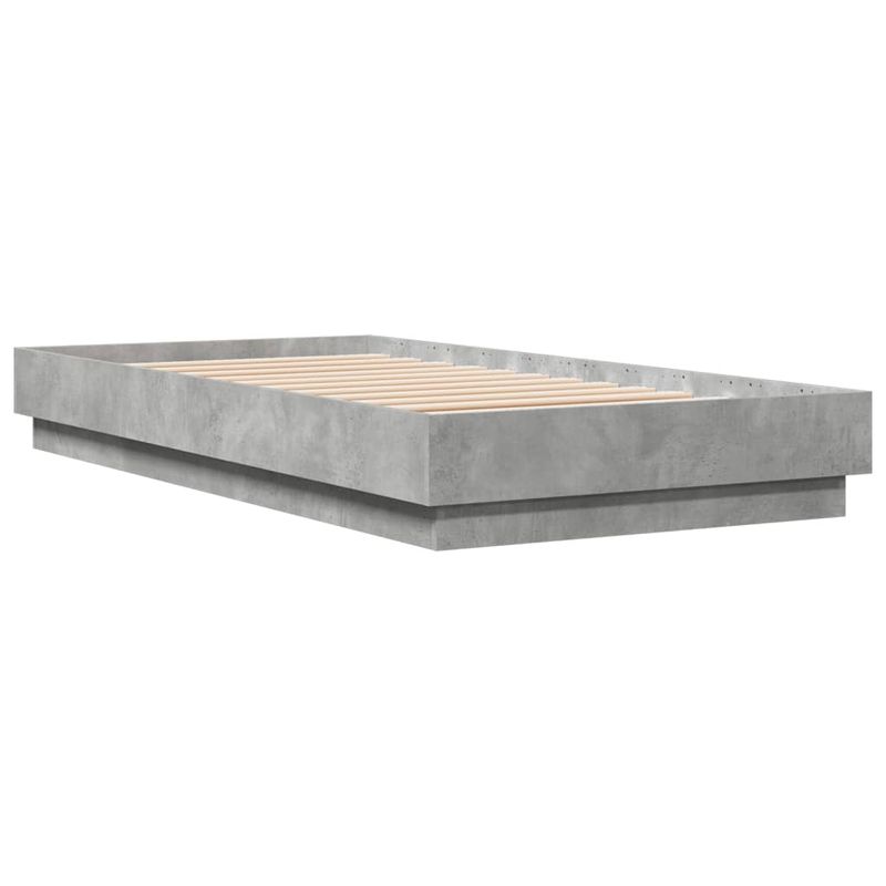 Casa si Gradina - Mobilier - Paturi si accesorii - Paturi - Cadru de pat cu lumini LED, gri beton, 75x190 cm - Infinity.ro