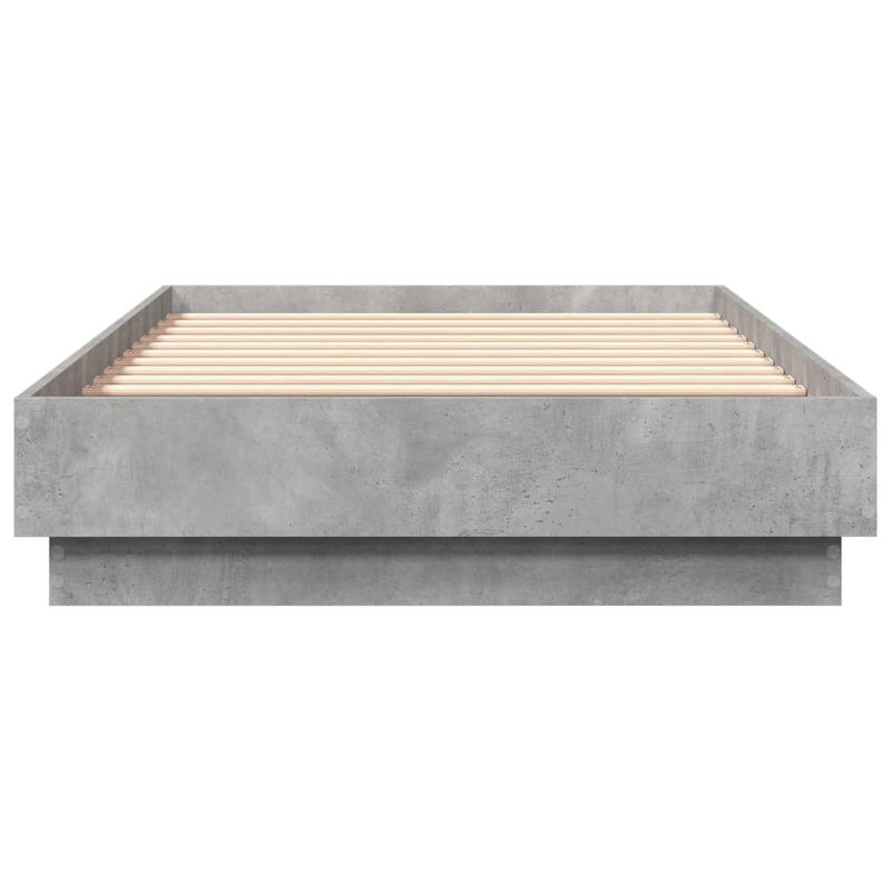 Casa si Gradina - Mobilier - Paturi si accesorii - Paturi - Cadru de pat cu lumini LED, gri beton, 75x190 cm - Infinity.ro