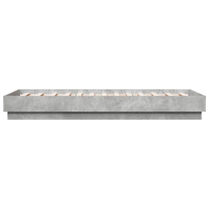 Casa si Gradina - Mobilier - Paturi si accesorii - Paturi - Cadru de pat cu lumini LED, gri beton, 75x190 cm - Infinity.ro