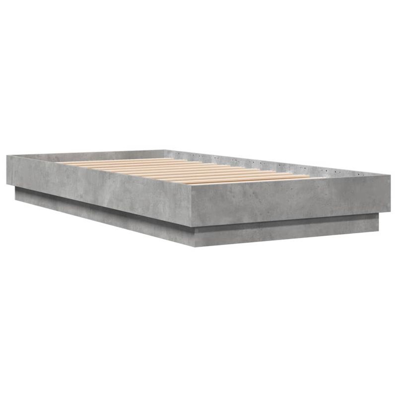Casa si Gradina - Mobilier - Paturi si accesorii - Paturi - Cadru de pat cu lumini LED, gri beton, 75x190 cm - Infinity.ro