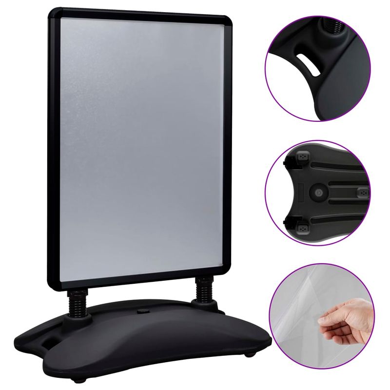 Casa si Gradina - Decoratiuni - DIY - Manechine plastic - Suport de afis A1, postament cu apa, negru, aliaj aluminiu - Infinity.ro