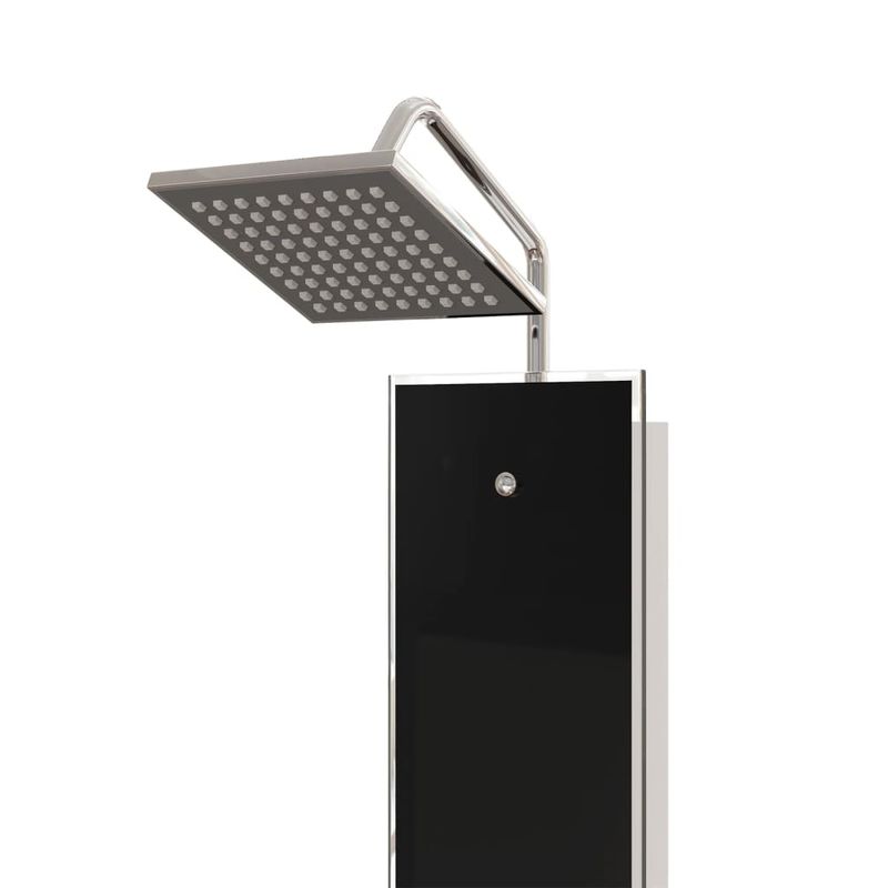 Casa si Gradina - Sanitare - Cazi si cabine de dus - Coloane si seturi de dus - Unitate panou de dus, negru, 18x45,5x130 cm, sticla - Infinity.ro