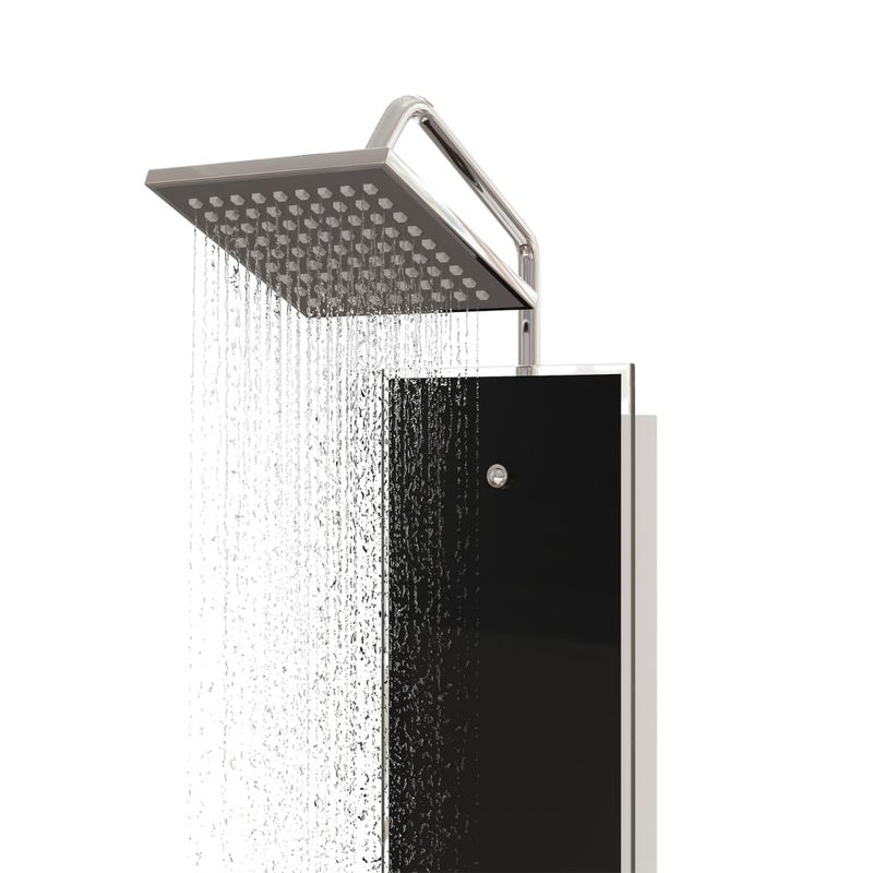 Casa si Gradina - Sanitare - Cazi si cabine de dus - Coloane si seturi de dus - Unitate panou de dus, negru, 18x45,5x130 cm, sticla - Infinity.ro