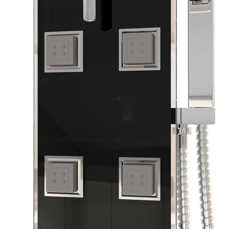 Casa si Gradina - Sanitare - Cazi si cabine de dus - Coloane si seturi de dus - Unitate panou de dus, negru, 18x45,5x130 cm, sticla - Infinity.ro