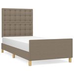 Casa si Gradina - Mobilier - Paturi si accesorii - Paturi - Cadru de pat cu tablie, gri taupe, 90x190 cm, textil - Infinity.ro