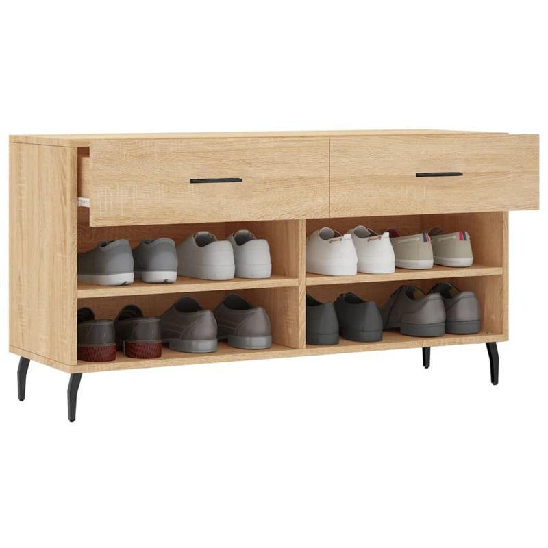 Casa si Gradina - Mobilier - Organizare si depozitare - Organizator incaltaminte - Bancheta pantofar, stejar sonoma, 102x35x55 cm, lemn prelucrat - Infinity.ro