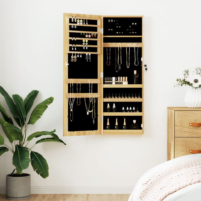 Casa si Gradina - Mobilier - Dulapuri si sifoniere - Dulapuri - Dulap de bijuterii cu oglinda montat pe perete 37,5x10x106 cm - Infinity.ro