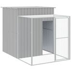 Petshop - Accesorii petshop - Culcusuri si custi - Custi interior si exterior - Cotet pui cu incinta gri deschis 165x251x181 cm otel galvanizat - Infinity.ro