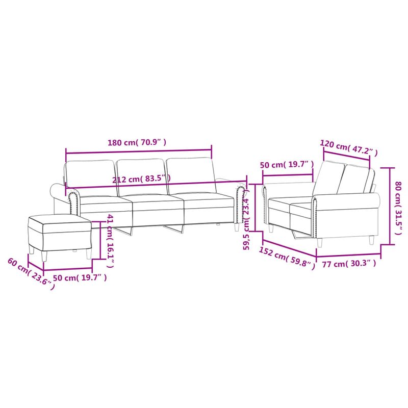 Casa si Gradina - Mobilier - Seturi de mobilier - Seturi living - Set de canapele cu perne, 3 piese, galben, catifea - Infinity.ro