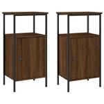 Casa si Gradina - Mobilier - Comode si corpuri - Noptiere - Noptiere, 2 buc., stejar maro, 41x31x80 cm, lemn prelucrat - Infinity.ro