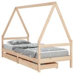 Casa si Gradina - Mobilier - Mobilier copii - Patuturi copii - Cadru pat copii cu sertare, 80x200 cm, lemn masiv de pin - Infinity.ro