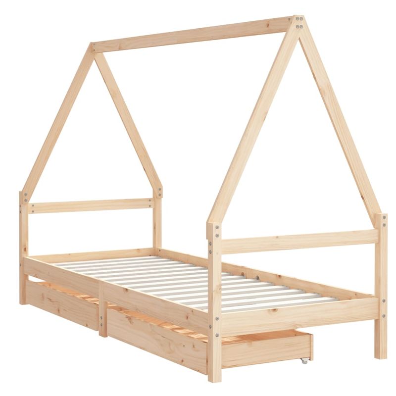 Casa si Gradina - Mobilier - Mobilier copii - Patuturi copii - Cadru pat copii cu sertare, 80x200 cm, lemn masiv de pin - Infinity.ro