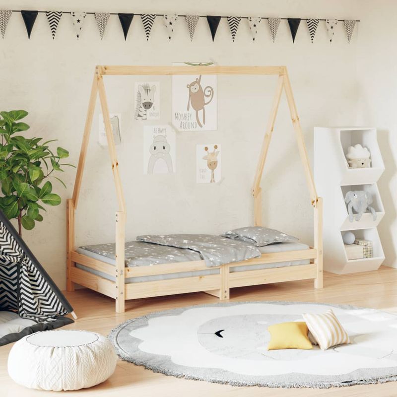 Casa si Gradina - Mobilier - Mobilier copii - Patuturi copii - Cadru de pat pentru copii, 70x140 cm, lemn masiv de pin - Infinity.ro