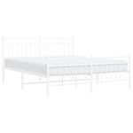Casa si Gradina - Mobilier - Paturi si accesorii - Paturi - Cadru de pat metalic cu tablie, alb, 150x200 cm - Infinity.ro