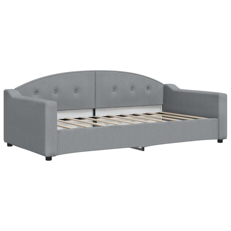 Casa si Gradina - Mobilier - Paturi si accesorii - Paturi - Pat de zi cu extensie si saltele, gri deschis 90x190 cm textil - Infinity.ro