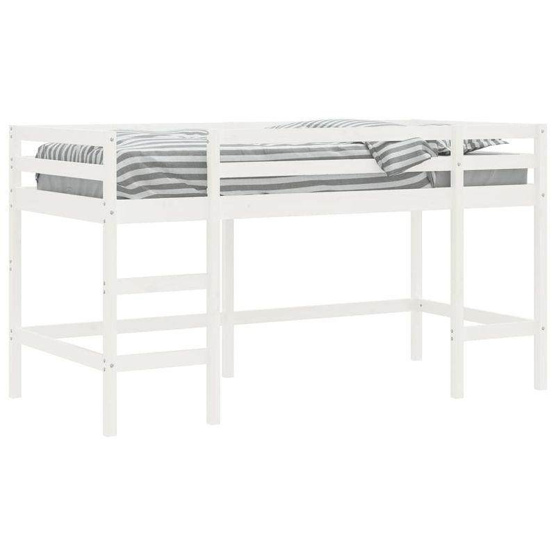 Casa si Gradina - Mobilier - Paturi si accesorii - Paturi - Pat etajat de copii cu scara, alb, 80x200 cm, lemn masiv pin - Infinity.ro