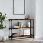 Casa si Gradina - Mobilier - Comode si corpuri - Console - Masuta consola, stejar fumuriu, 100x22,5x75 cm, lemn prelucrat - Infinity.ro