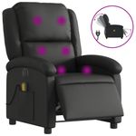 Ingrijire personala si Cosmetice - Sanatate si wellness - Articole wellness - Fotolii de masaj - Fotoliu de masaj rabatabil electric, negru, piele naturala - Infinity.ro