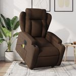 Ingrijire personala si Cosmetice - Sanatate si wellness - Articole wellness - Fotolii de masaj - Fotoliu electric de masaj rabatabil cu ridicare, maro, textil - Infinity.ro