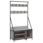 Casa si Gradina - Mobilier - Organizare si depozitare - Cuiere - Suport de haine cu raft pantofi, sonoma gri, 100x41x184 cm - Infinity.ro
