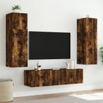 Casa si Gradina - Mobilier - Comode si corpuri - Comode - Comoda TV de perete cu LED, 2 buc. stejar fumuriu, 80x35x31 cm - Infinity.ro