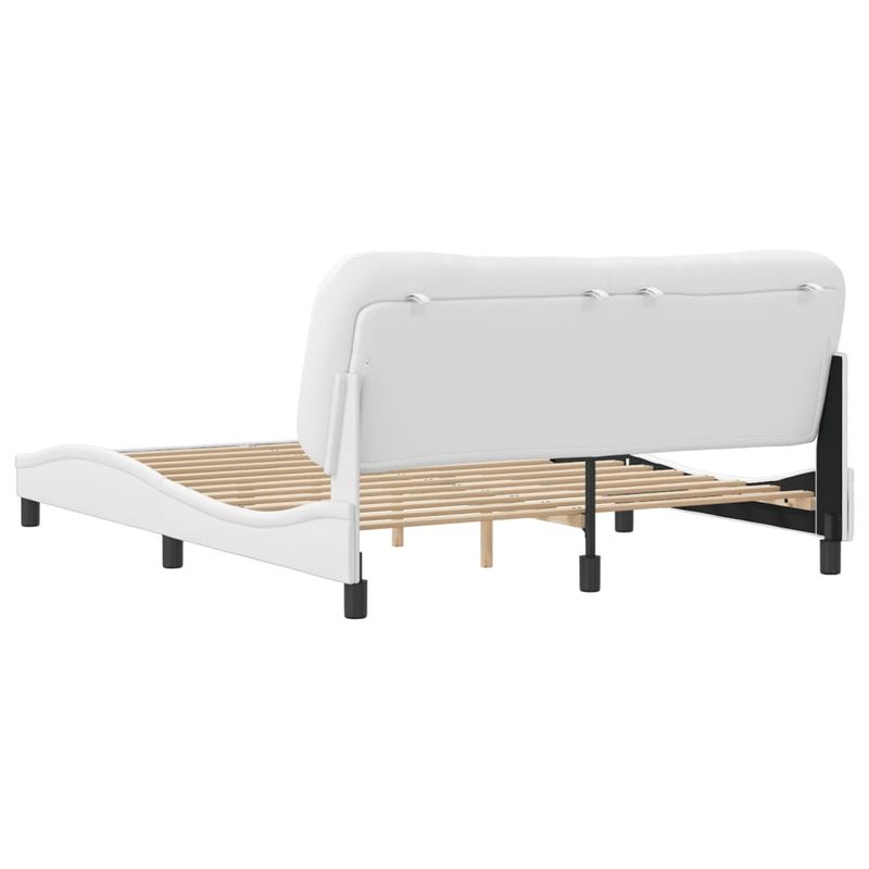 Casa si Gradina - Mobilier - Paturi si accesorii - Paturi - Cadru de pat cu tablie, alb, 160x200 cm, piele ecologica - Infinity.ro