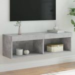 Casa si Gradina - Mobilier - Comode si corpuri - Comode - Comoda TV cu lumini LED, gri beton, 100x30x30 cm - Infinity.ro