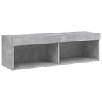 Casa si Gradina - Mobilier - Comode si corpuri - Comode - Comoda TV cu lumini LED, gri beton, 100x30x30 cm - Infinity.ro
