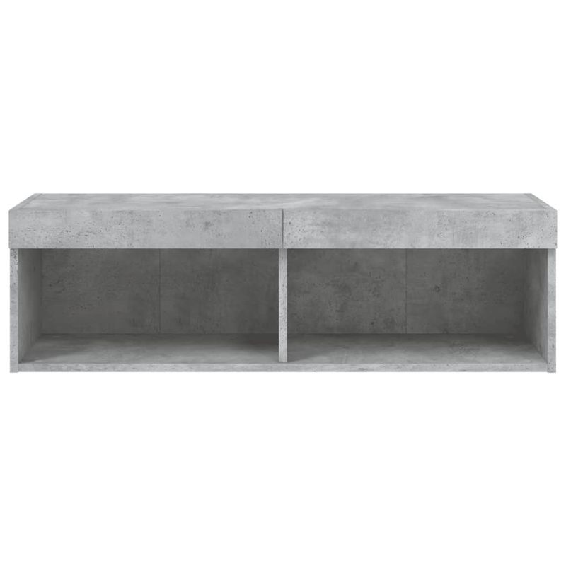 Casa si Gradina - Mobilier - Comode si corpuri - Comode - Comoda TV cu lumini LED, gri beton, 100x30x30 cm - Infinity.ro