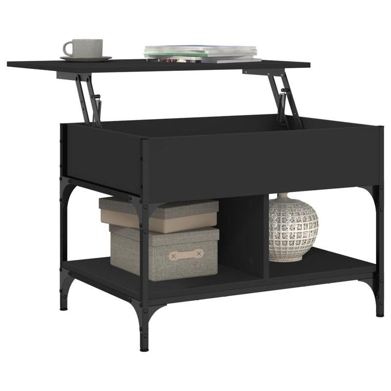Casa si Gradina - Mobilier - Mese si birouri - Masute de cafea - Masuta de cafea, negru, 70x50x50 cm, lemn prelucrat si metal - Infinity.ro