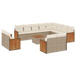 Casa si Gradina - Gradina si terasa - Mobilier exterior - Seturi mobila gradina - Set canapele de gradina, 13 piese, cu perne, bej, poliratan - Infinity.ro