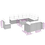 Casa si Gradina - Gradina si terasa - Mobilier exterior - Seturi mobila gradina - Set canapele de gradina cu perne, 11 piese, negru, poliratan - Infinity.ro