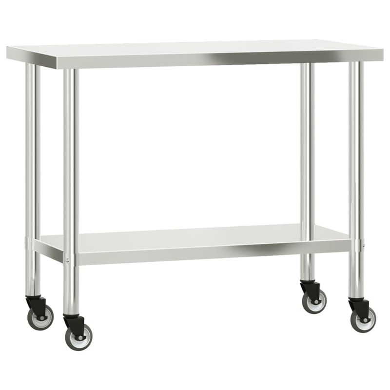 Casa si Gradina - Mobilier - Comode si corpuri - Corpuri bucatarie - Masa bucatarie cu raft superior, 110x55x120 cm, otel inoxidabil - Infinity.ro
