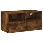 Casa si Gradina - Mobilier - Comode si corpuri - Comode - Comoda TV de perete stejar fumuriu 60x30x30 cm lemn prelucrat - Infinity.ro