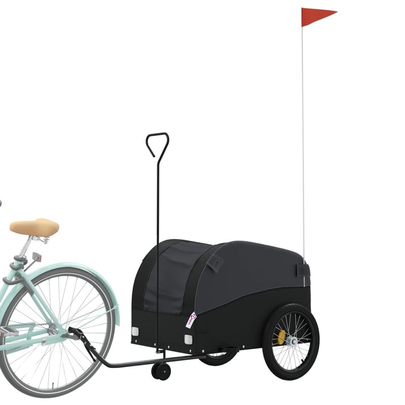 Sport si Outdoor - Ciclism - Accesorii pentru biciclete - Remorci biciclete - Remorca pentru biciclete, negru, 45 kg, fier, mărime 63x126x63 cm - Infinity.ro