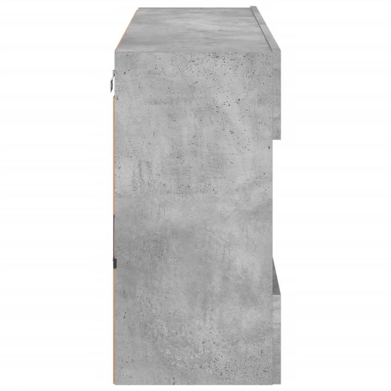 Casa si Gradina - Mobilier - Comode si corpuri - Comode - Comoda TV de perete cu lumini LED, gri beton, 98,5x30x60,5 cm - Infinity.ro