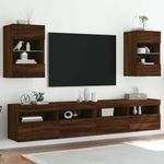 Casa si Gradina - Mobilier - Comode si corpuri - Comode - Comoda TV de perete cu LED, 2 buc. stejar maro, 40x30x60,5cm - Infinity.ro