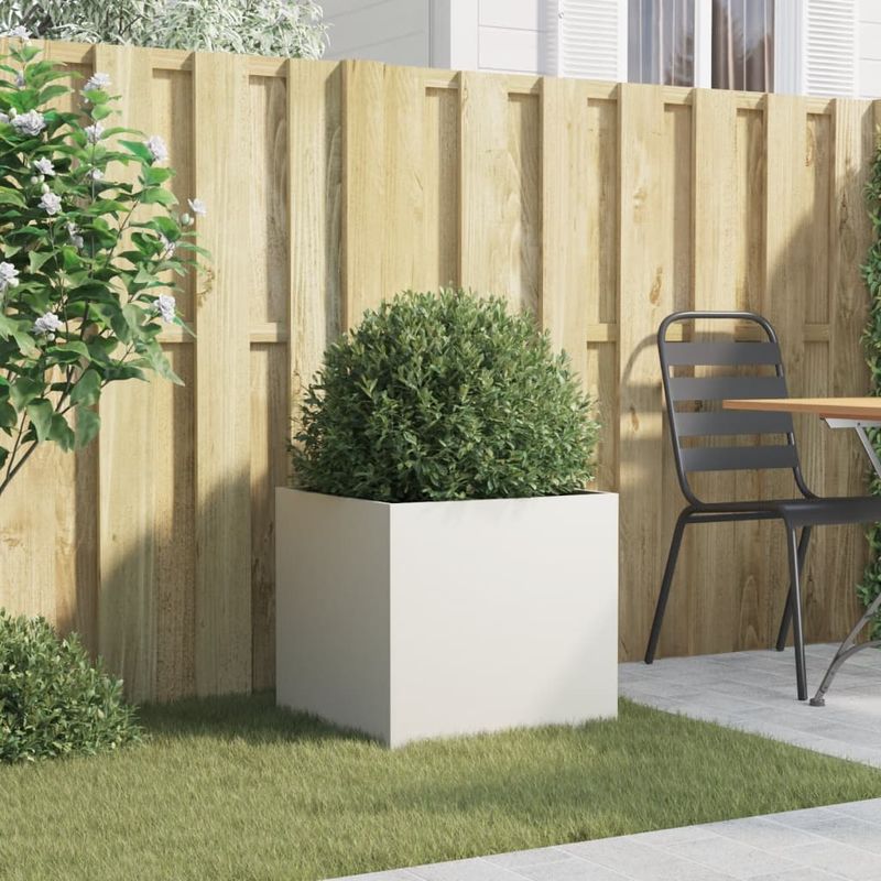 Casa si Gradina - Gradinarit si plante - Plante si ghivece - Ghivece si suporturi - Jardiniera, alb, 49x47x46 cm, otel laminat la rece - Infinity.ro