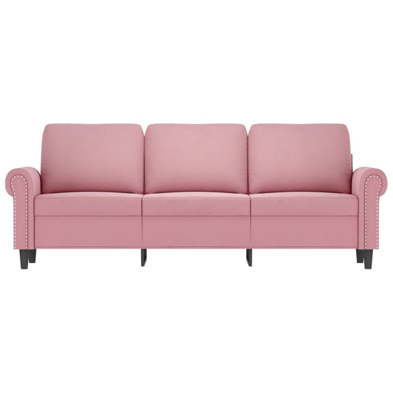 Casa si Gradina - Mobilier - Canapele si coltare - Canapele - Canapea cu 3 locuri, roz, 180 cm, catifea - Infinity.ro