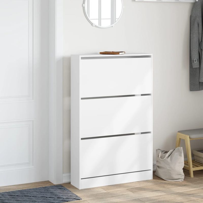 Casa si Gradina - Mobilier - Organizare si depozitare - Organizator incaltaminte - Pantofar, alb, 80x21x125,5 cm, lemn compozit - Infinity.ro