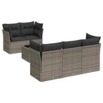 Casa si Gradina - Gradina si terasa - Mobilier exterior - Seturi mobila gradina - Set mobilier gradina cu perne, 6 piese, gri, poliratan - Infinity.ro