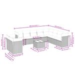 Casa si Gradina - Gradina si terasa - Mobilier exterior - Seturi mobila gradina - Set canapele de gradina cu perne, 11 piese, negru, poliratan - Infinity.ro